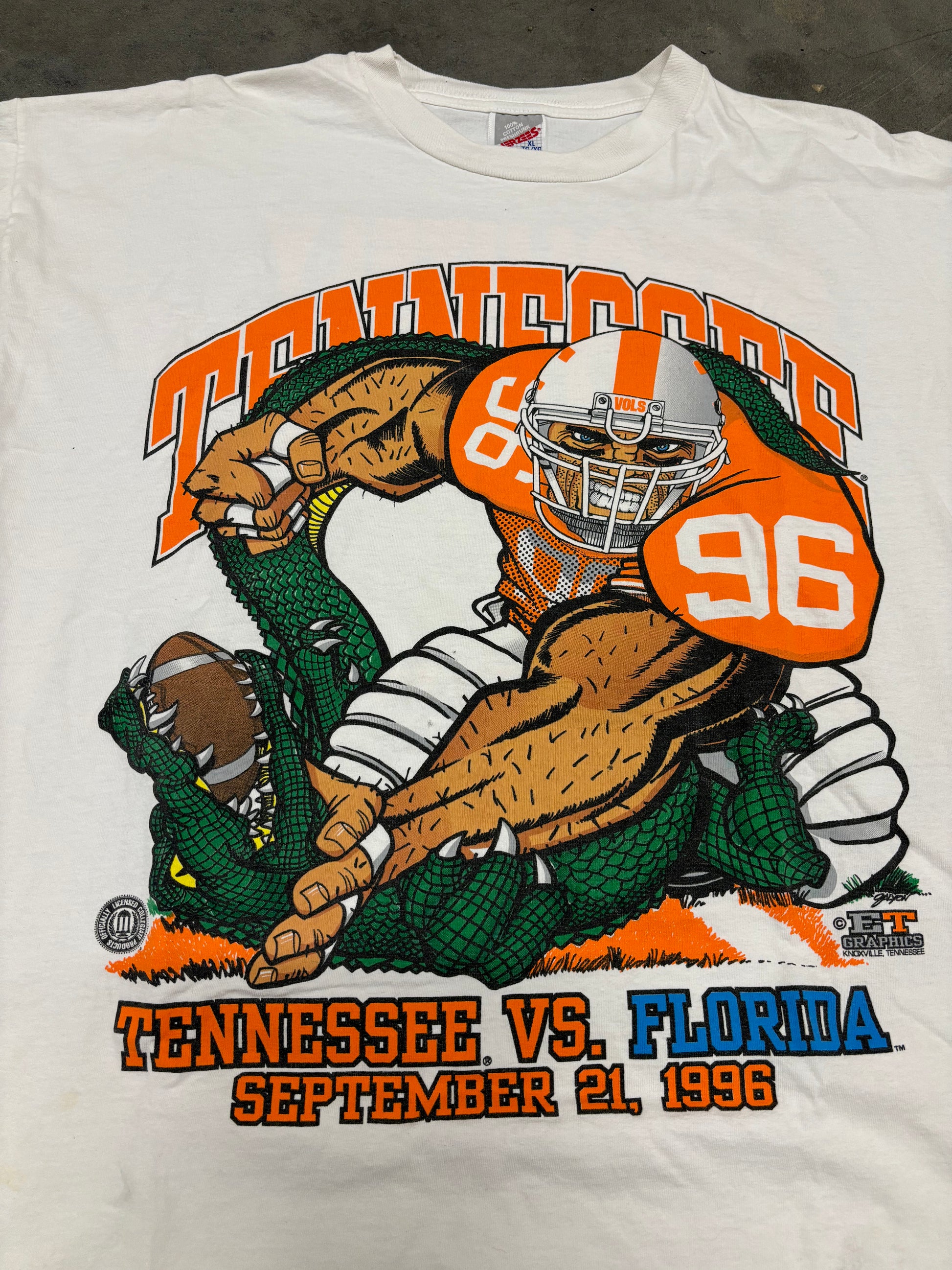 VINTAGE 1996 TENNESSEE VS FLORIDA SHIRT - XL