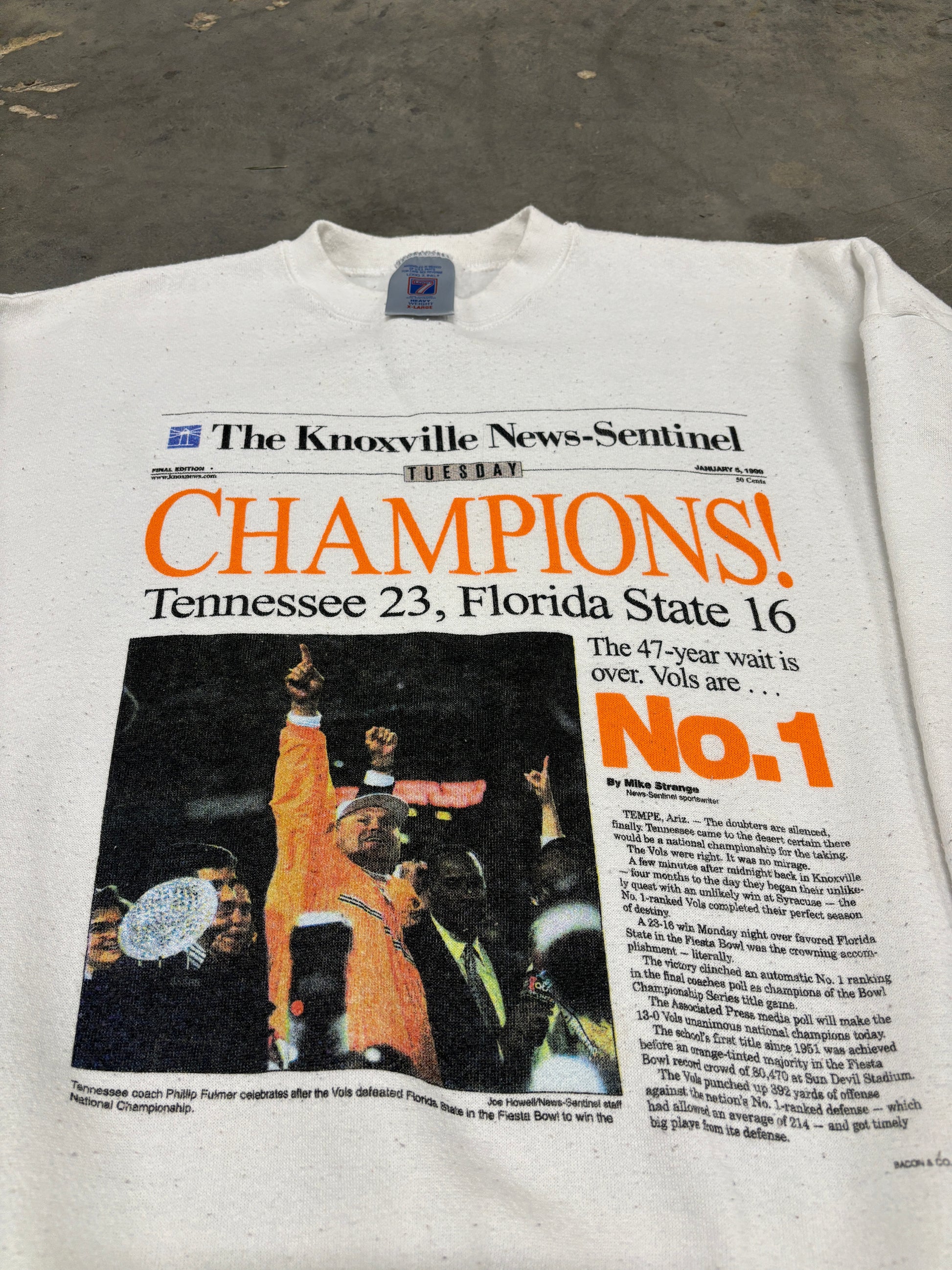 VINTAGE 1998 SEC CHAMPIONS SWEATSHIRT - XL