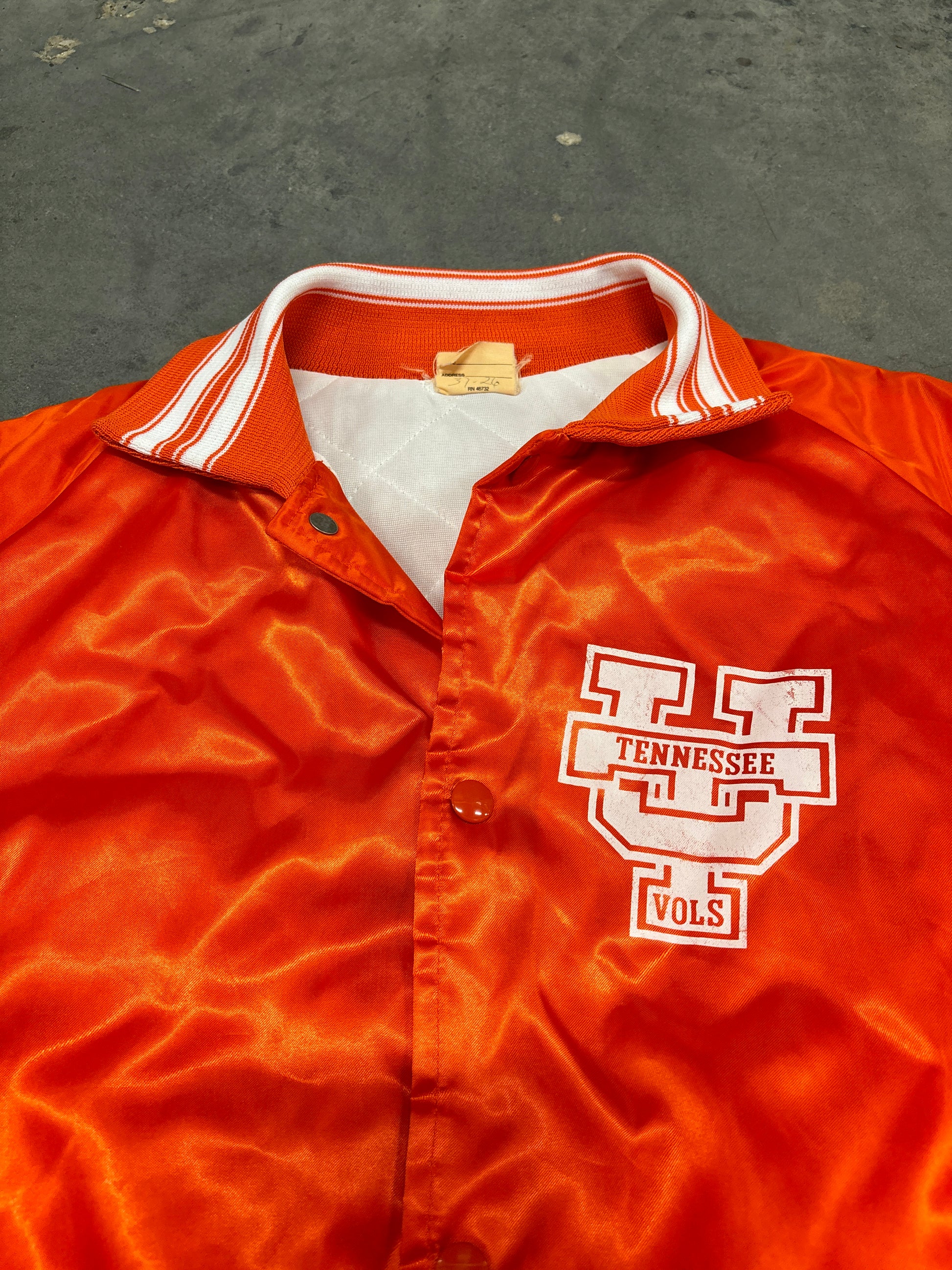 VINTAGE CHALKLINE SATIN BOMBER JACKET - L