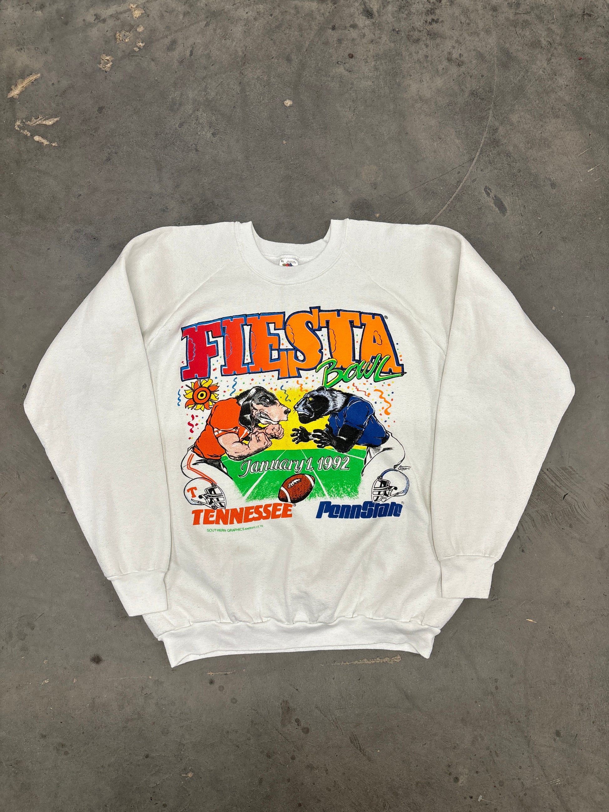 VINTAGE 1992 FIESTA BOWL TENNESSEE VS PENN STATE SWEATSHIRT - XL