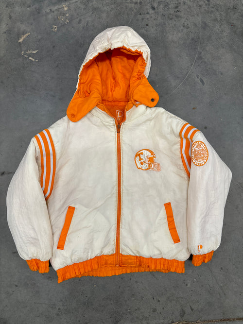 *DISTRESSED* VINTAGE PRO PLAYER REVERSIBLE PUFFER JACKET - XL