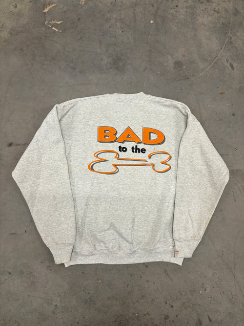 *DISTRESSED* VINTAGE SMOKE BAD TO THE BONE SWEATSHIRT - L