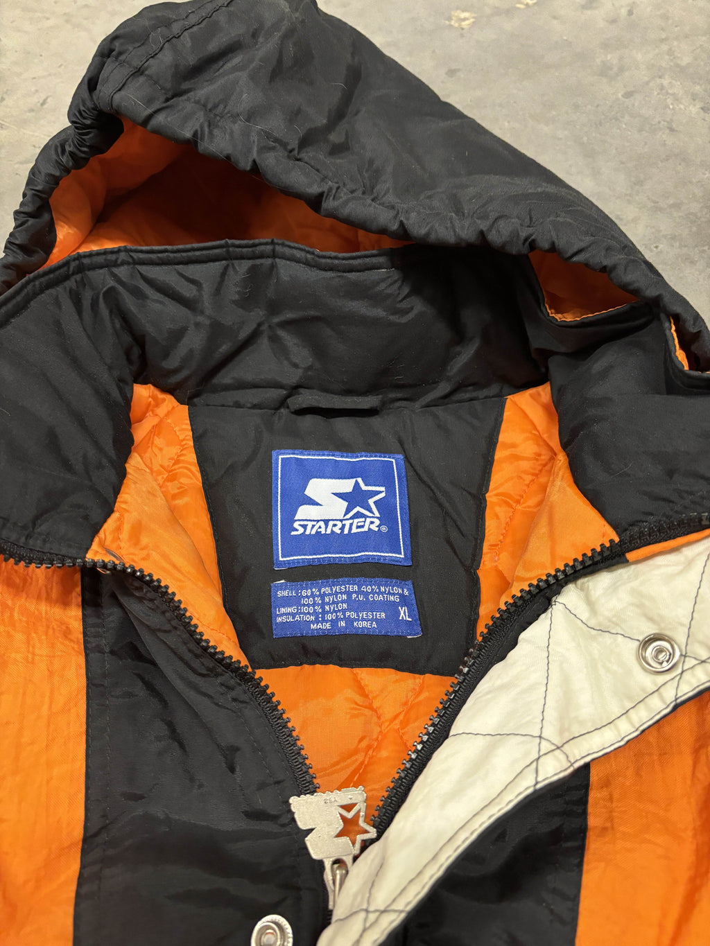 VINTAGE STARTER BLACK PUFFER - XL